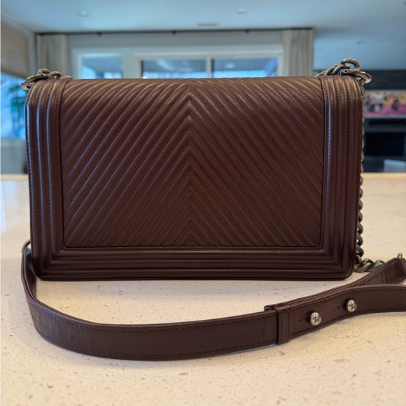 Chanel Chevron Boy Bag brown - Picture 3 of 14